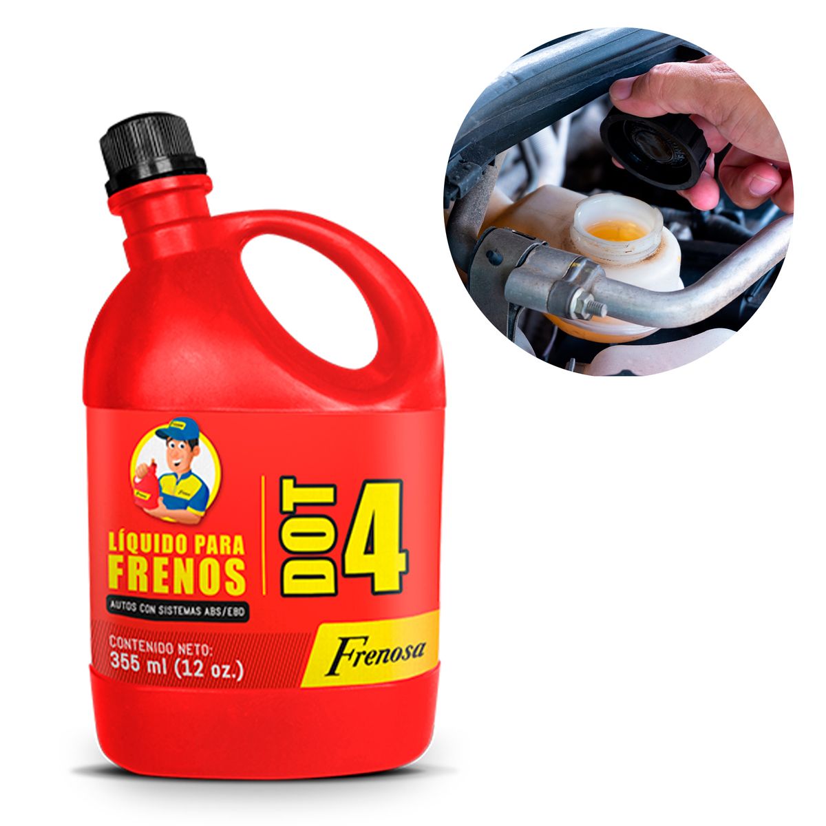 FRENOSA - Liquido de Freno DOT 4 Ebullición ≥160°C 355ml
