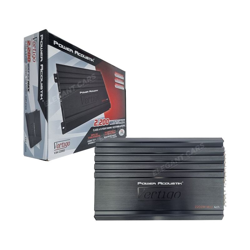 POWER ACOUSTIK - Amplificador Power Acoustik 4 Canales 2200w Clase A/B Serie Vertigo