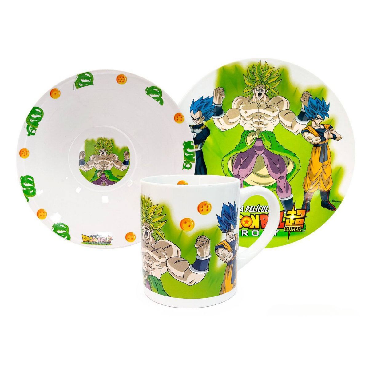 SCOOL - Set Cerámica Scool 3pz Taza Plato y Bowl - Dragon Ball Super Broly