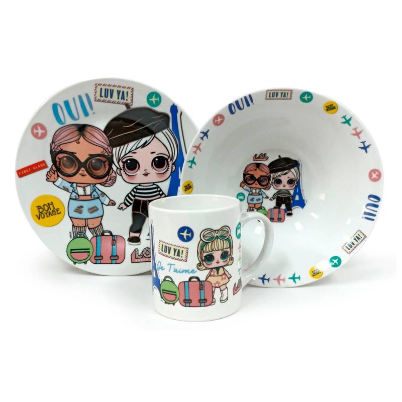 SCOOL - Set Cerámica Scool 3pz Taza Plato y Bowl - LOL Surprise