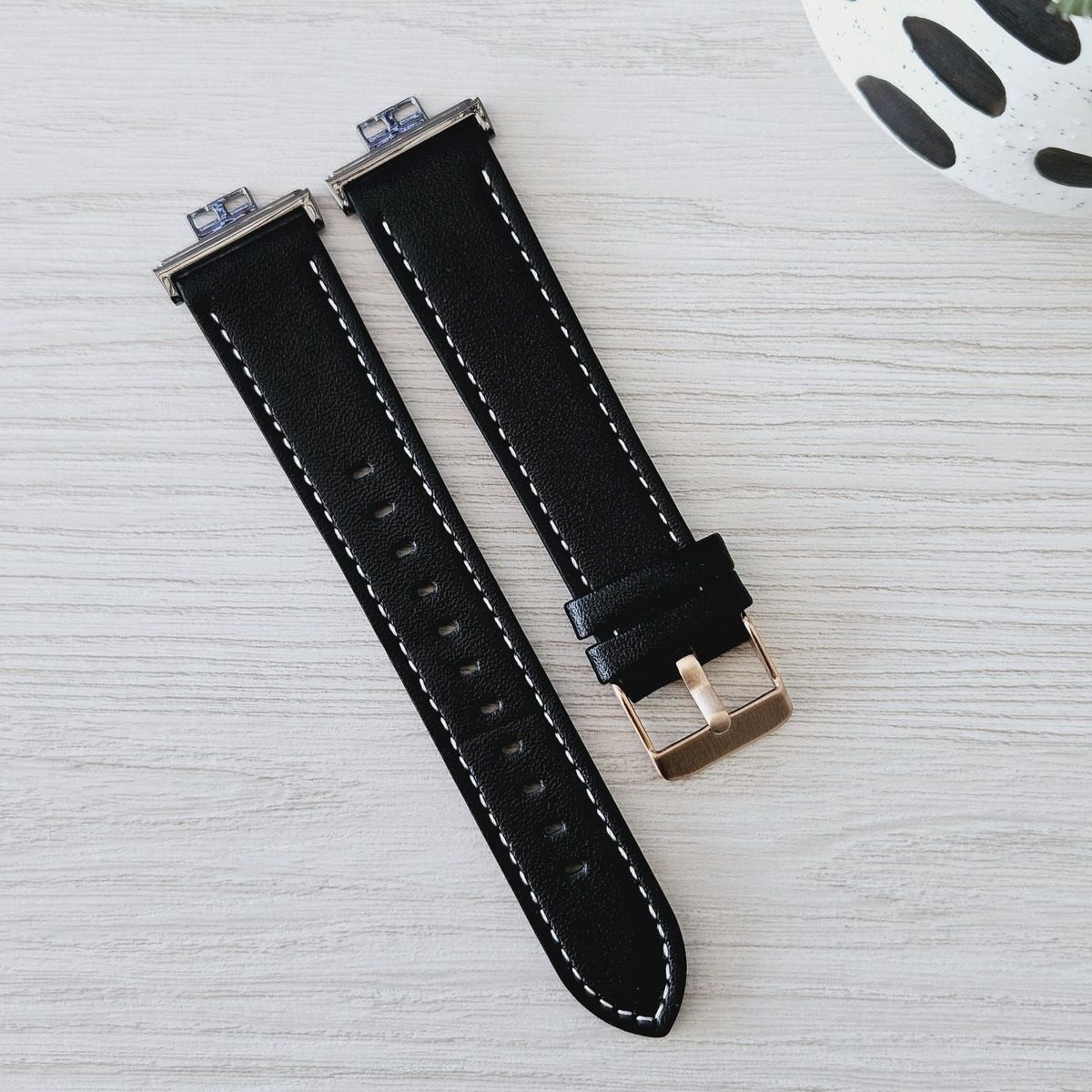 GENERICO - Correa de Cuero Color para HUAWEI FIT 1 - Negro
