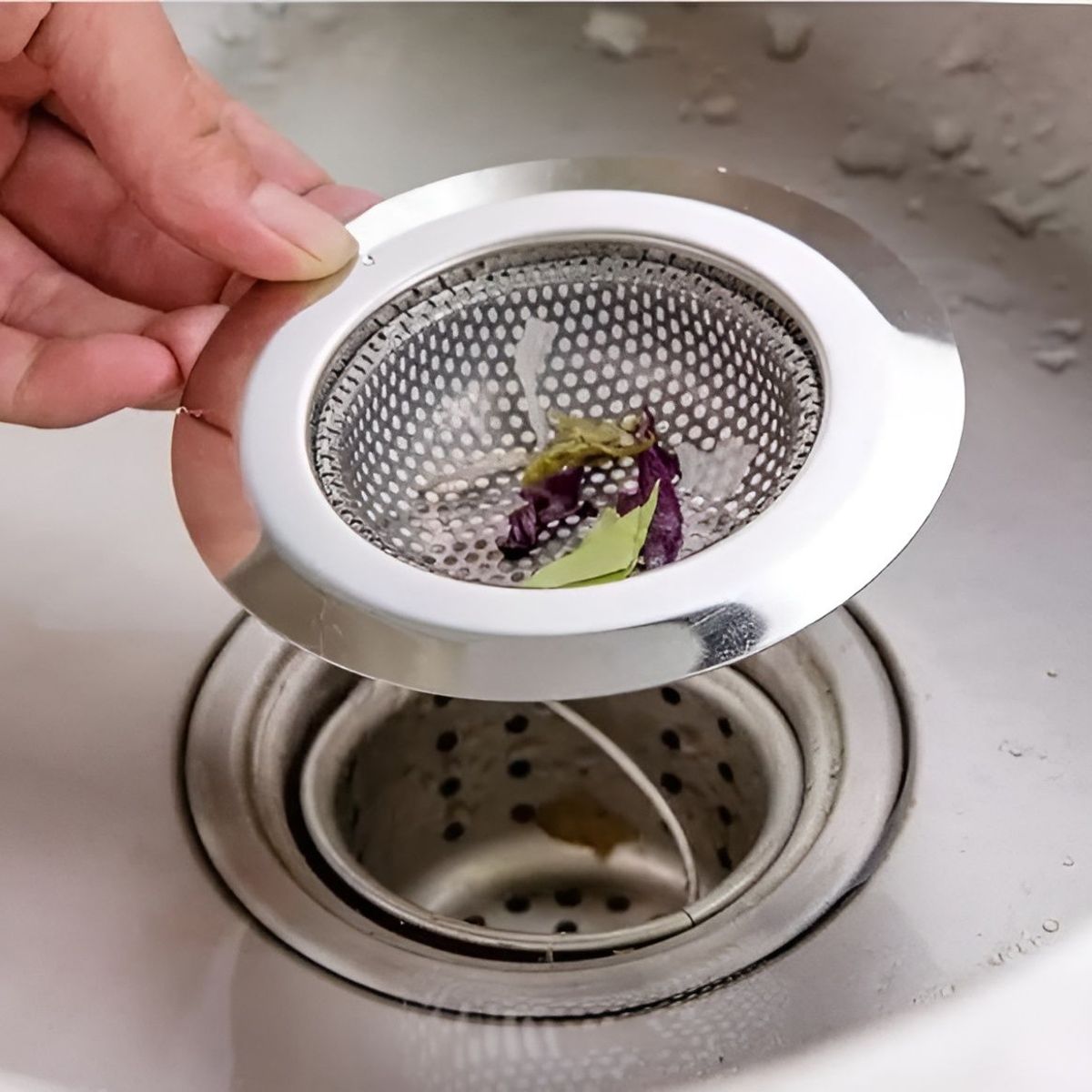 GENERICO - REJILLA  COLADOR  FILTRO PARA LAVADEROS DE ACERO INOXIDABLE