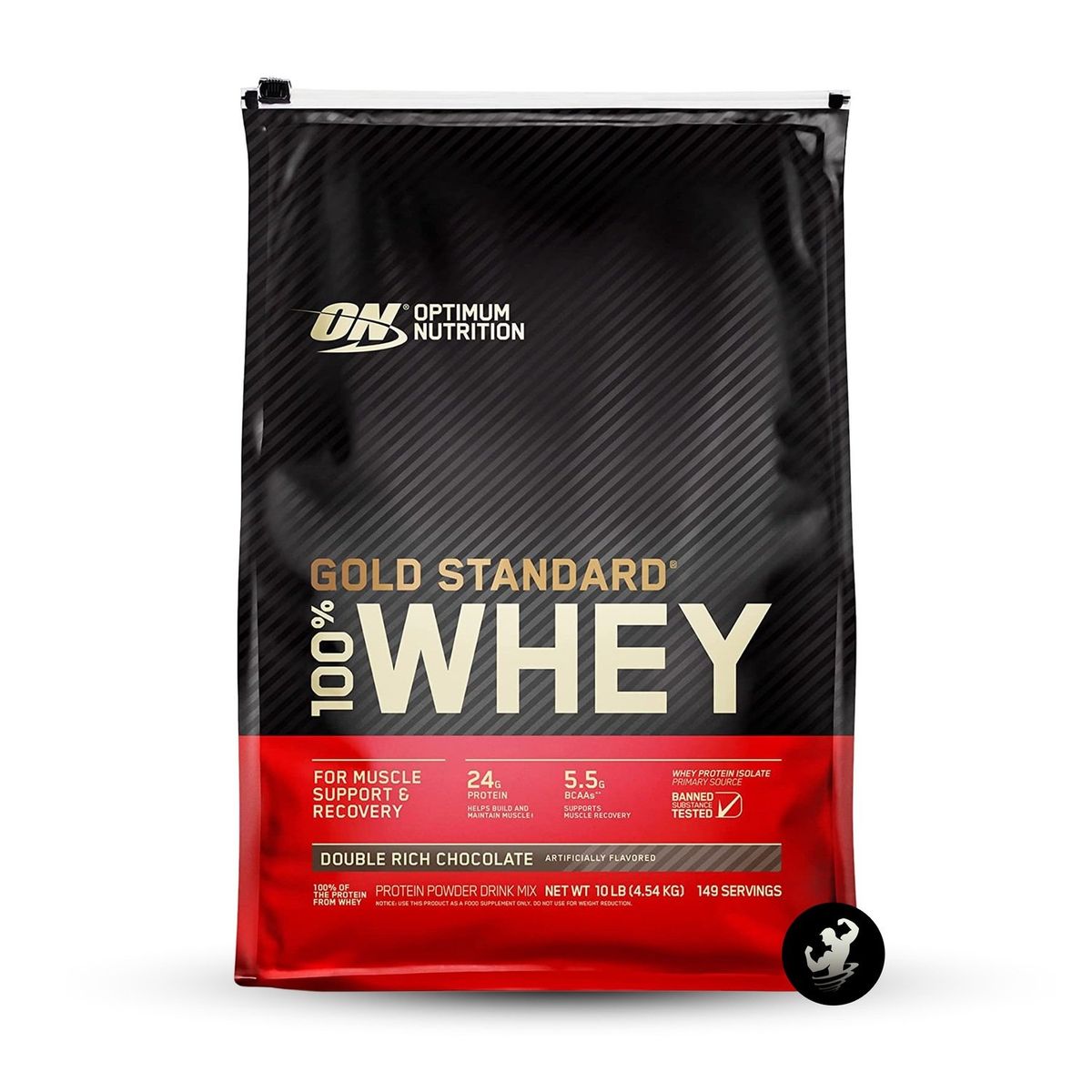 OPTIMUN NUTRITION - Proteína Gold Standard Whey 10 LB - Double Rich Chocolate