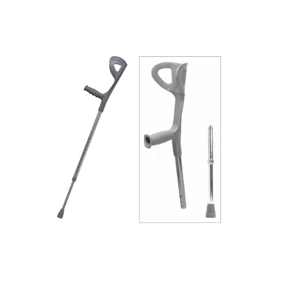 GENERICO - Baston Muleta Canadiense Europeo Ortopedico Codo Agarre