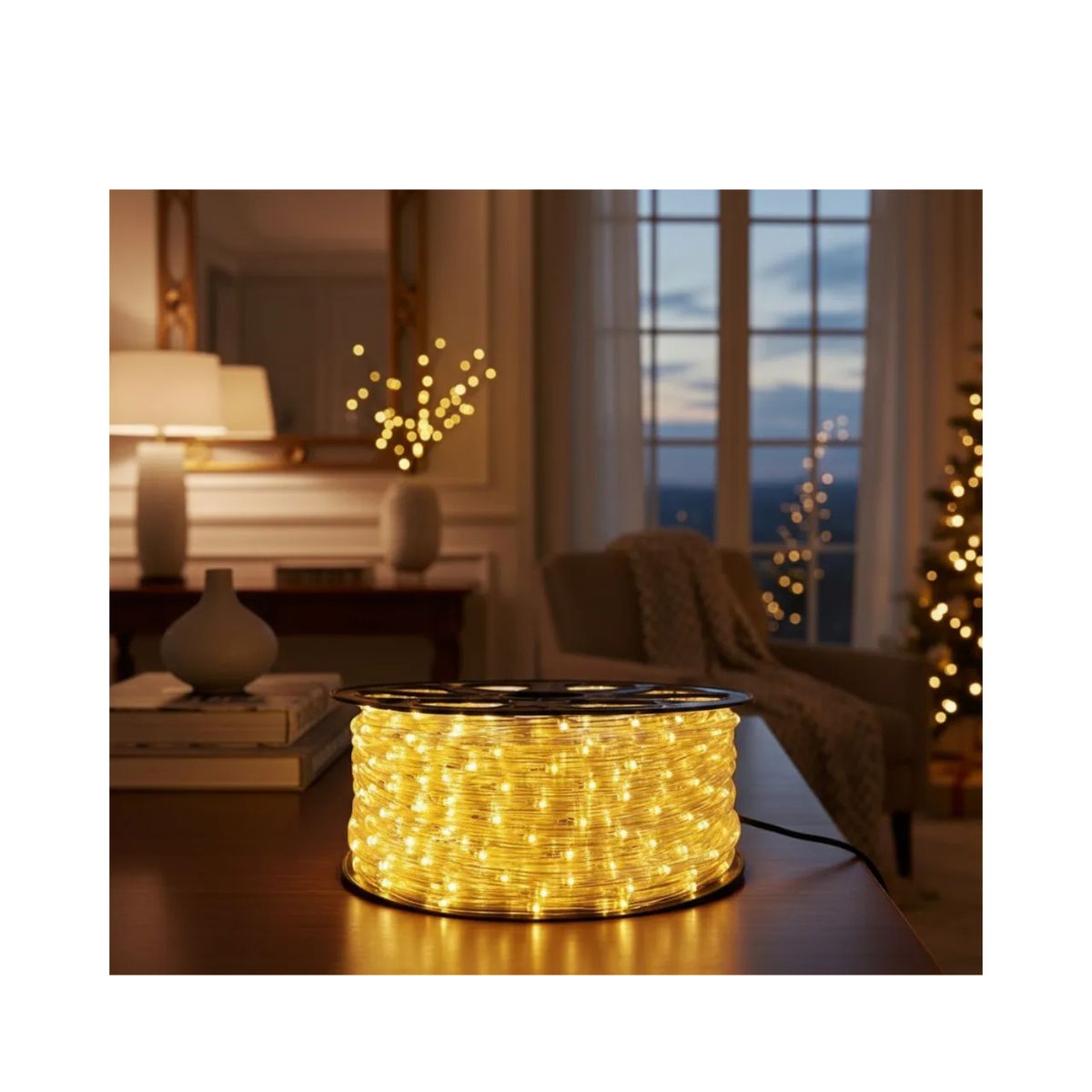 GENERICO - Cinta Luces Led Manguera Navideña 100 metros + 5 Secuenciales