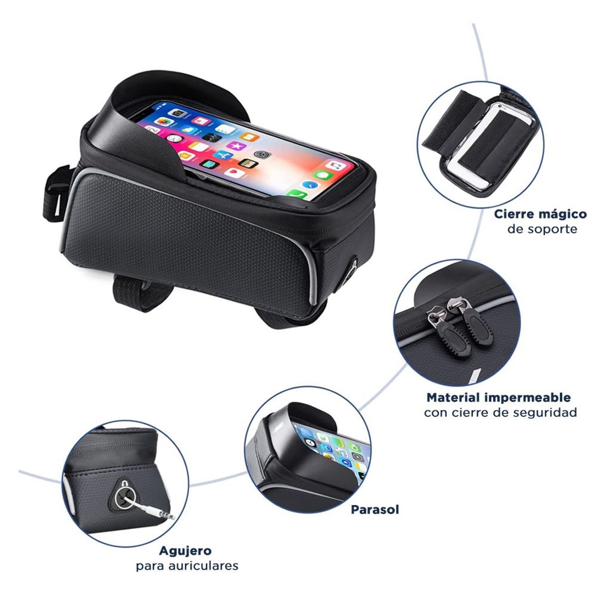 SEISA - Bolso Impermeable para Teléfono en Bicicleta Porta Celular