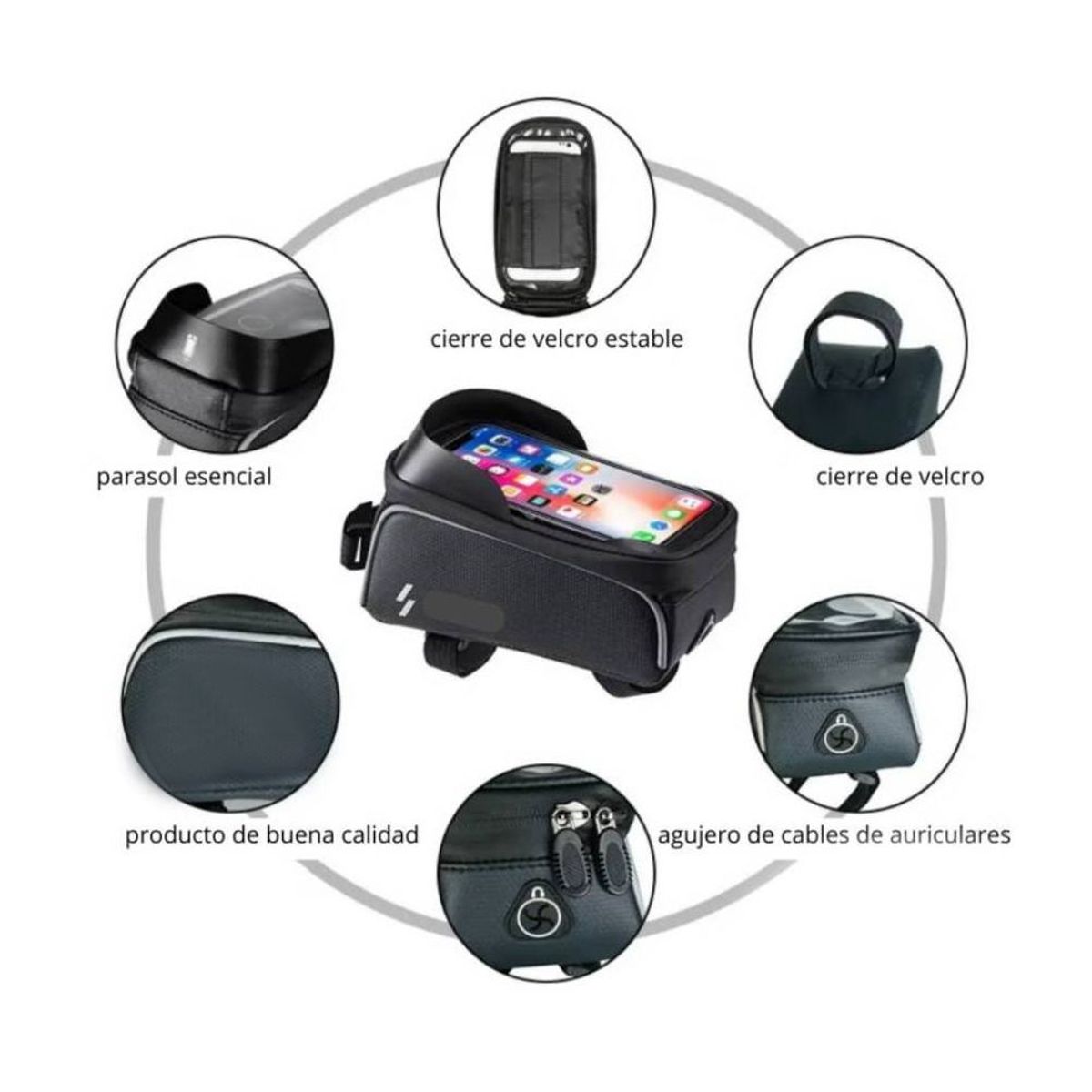 SEISA - Bolso Impermeable para Teléfono en Bicicleta Porta Celular