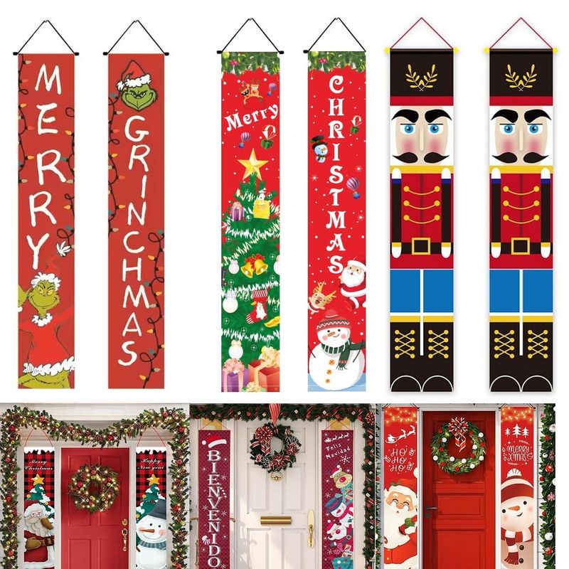 GENERICO - Banderines decorativos para navidad colgantes navideños puerta 2pcs