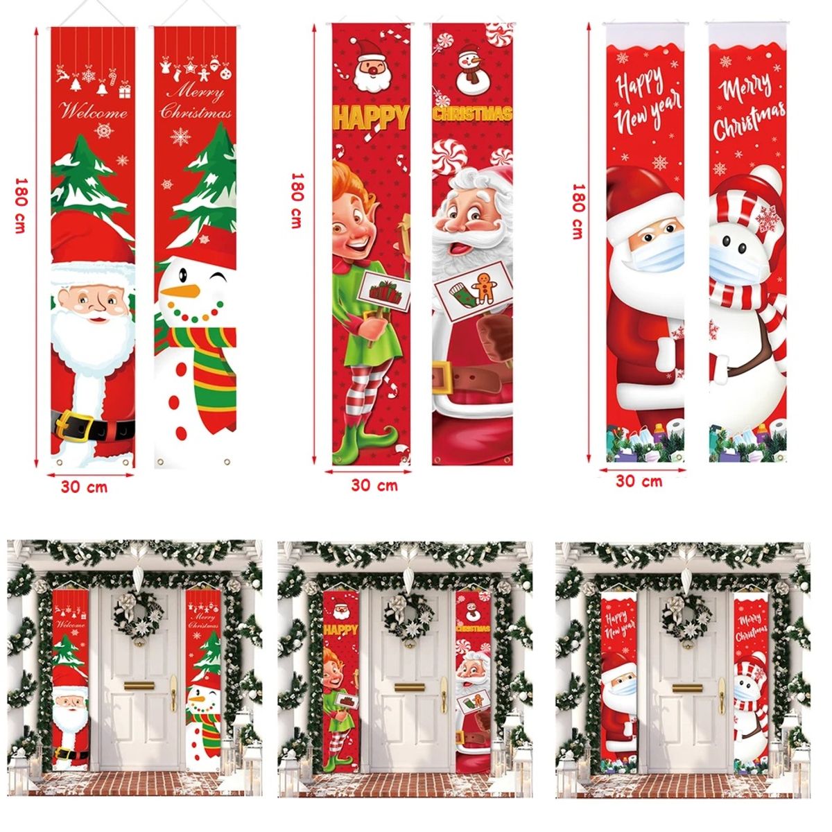 GENERICO - Banderín Decorativo para Navidad colgantes navideños puerta - Set 2pzs