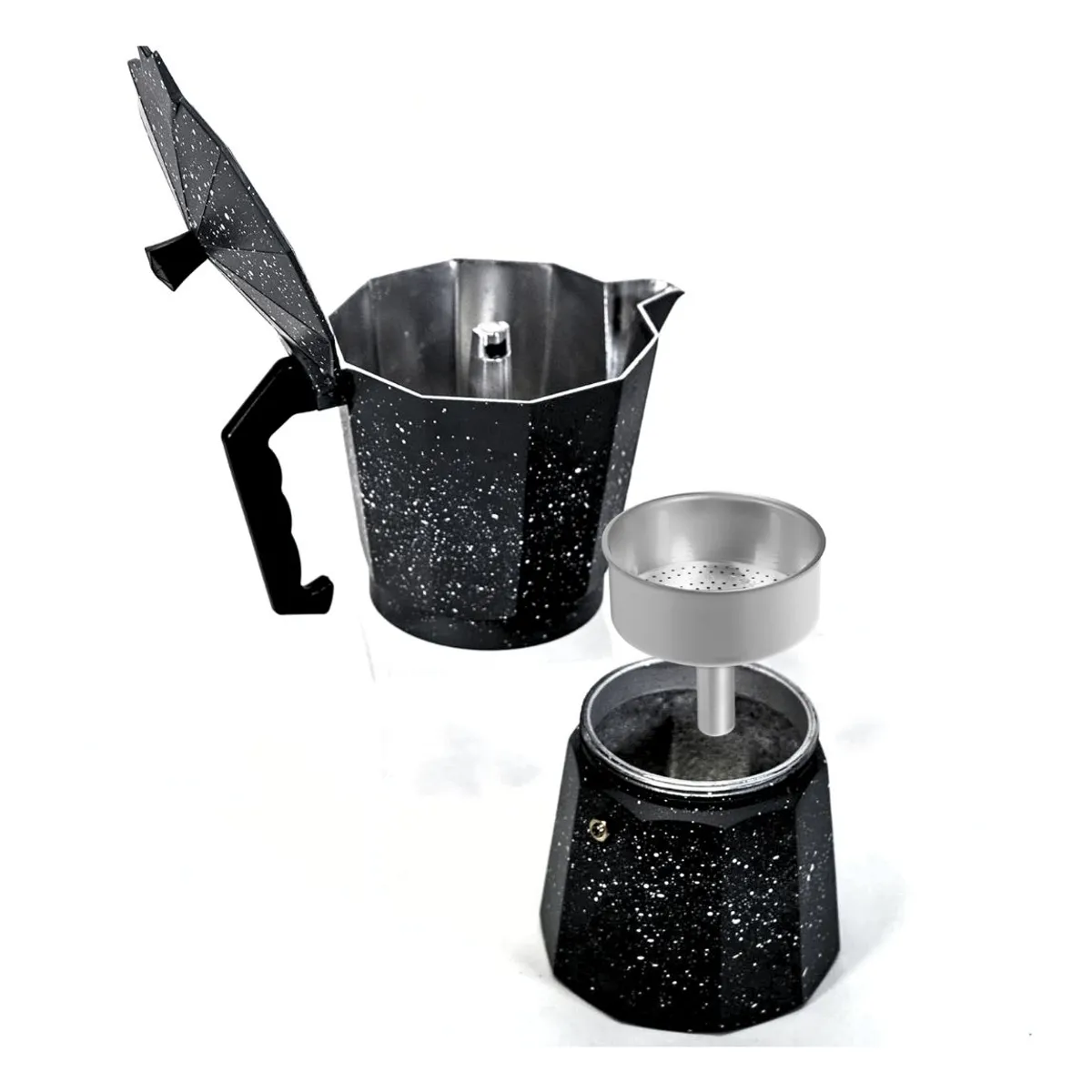 PENTHA - Cafetera Italiana Moka de 6 tazas Color Negro de 300ml