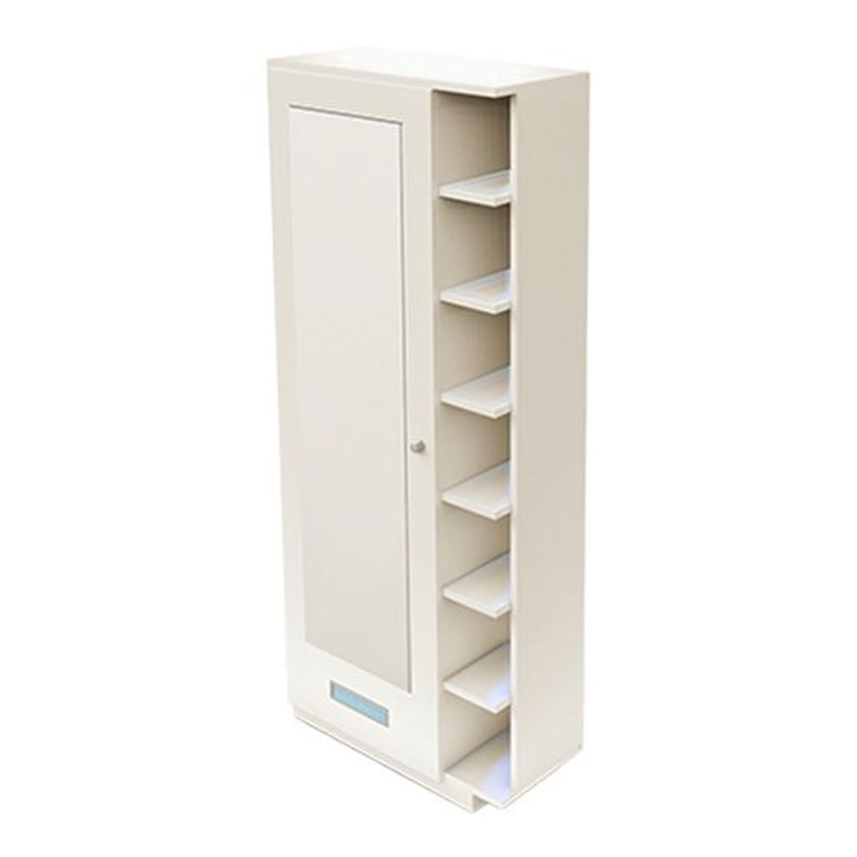 BARAKA HOME - Zapatera de melamina con puerta y espejo Praga - Blanco