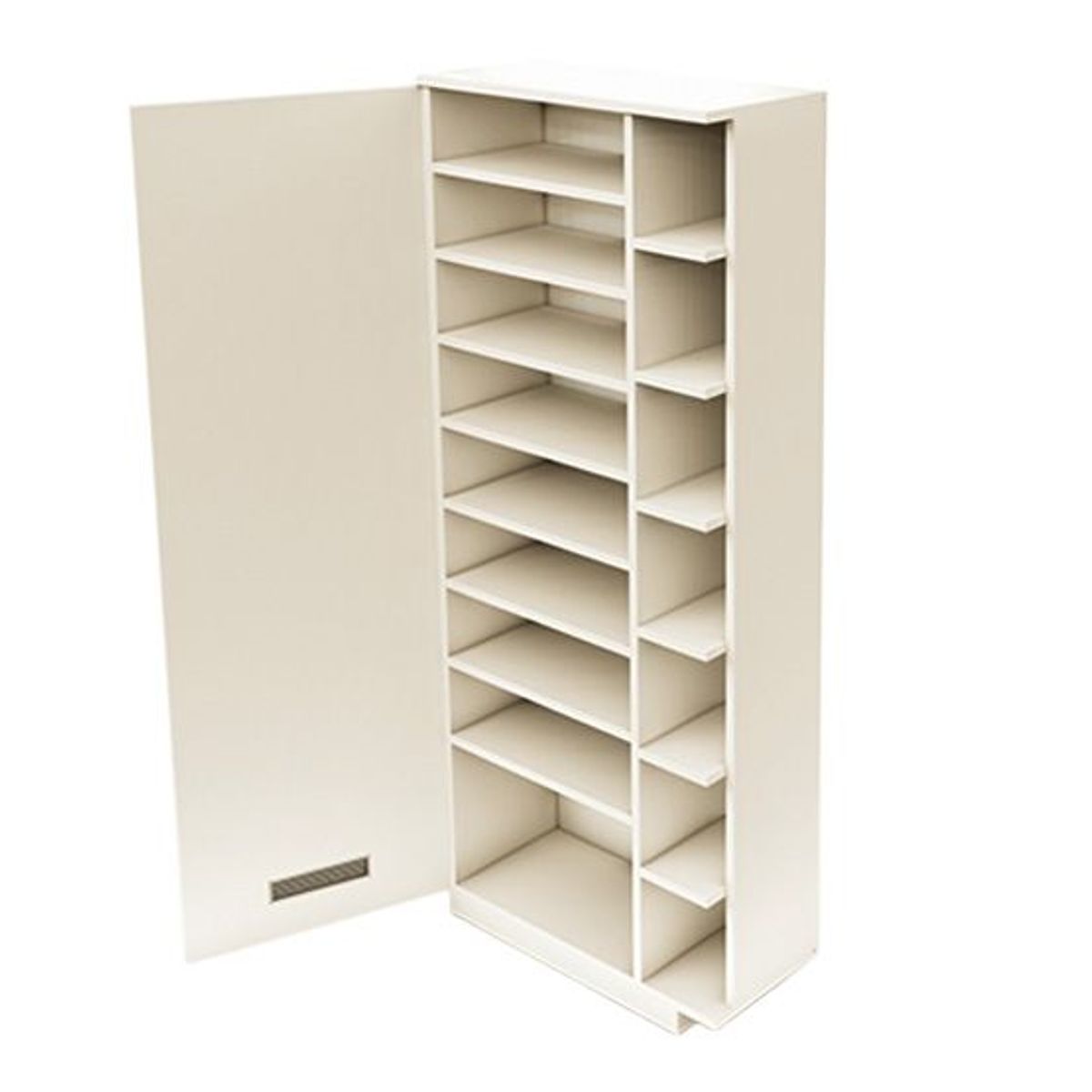 BARAKA HOME - Zapatera de melamina con puerta y espejo Praga - Blanco