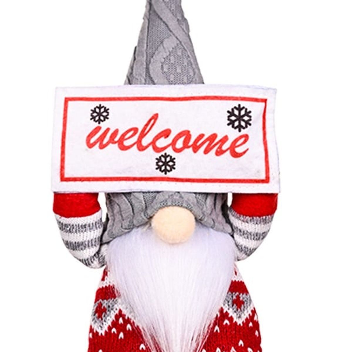 GENERICO - MUÑECO GNOMO NAVIDEÑO DECORATIVO CON LUZ LETRERO WELCOME