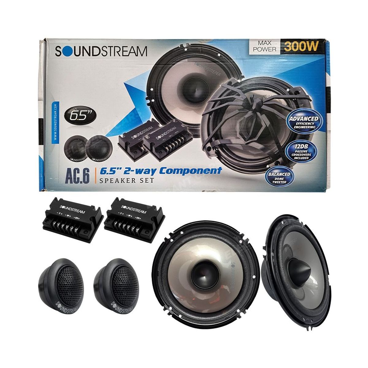 SOUNDSTREAM - Componente Soundstream Set 300w Serie Arachnid AC-6.