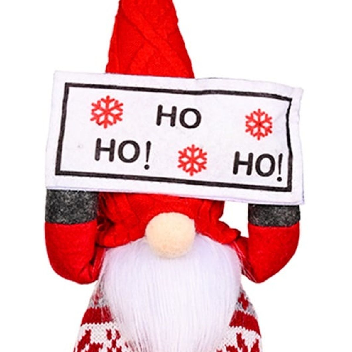 GENERICO - MUÑECO GNOMO NAVIDEÑO DECORATIVO CON LUZ LETRERO HO HO HO