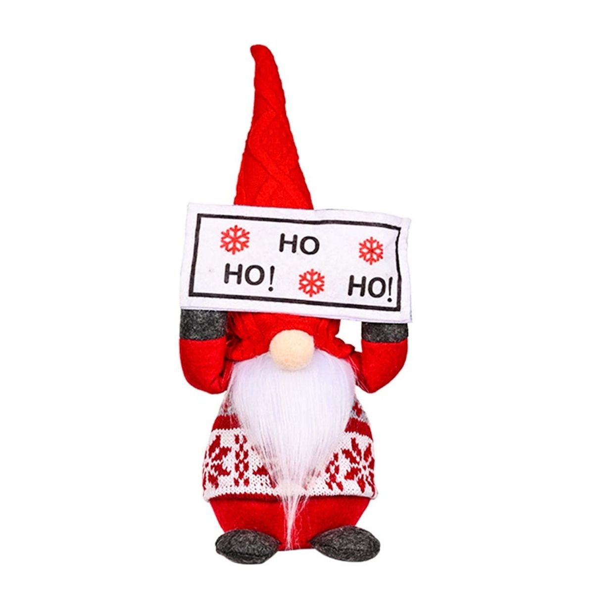 GENERICO - MUÑECO GNOMO NAVIDEÑO DECORATIVO CON LUZ LETRERO HO HO HO