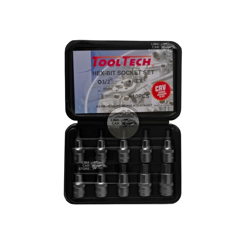 GENERICO - Juego Maleta 10 Dados Allen Hexagonal Tooltech 1/2 H3-H17