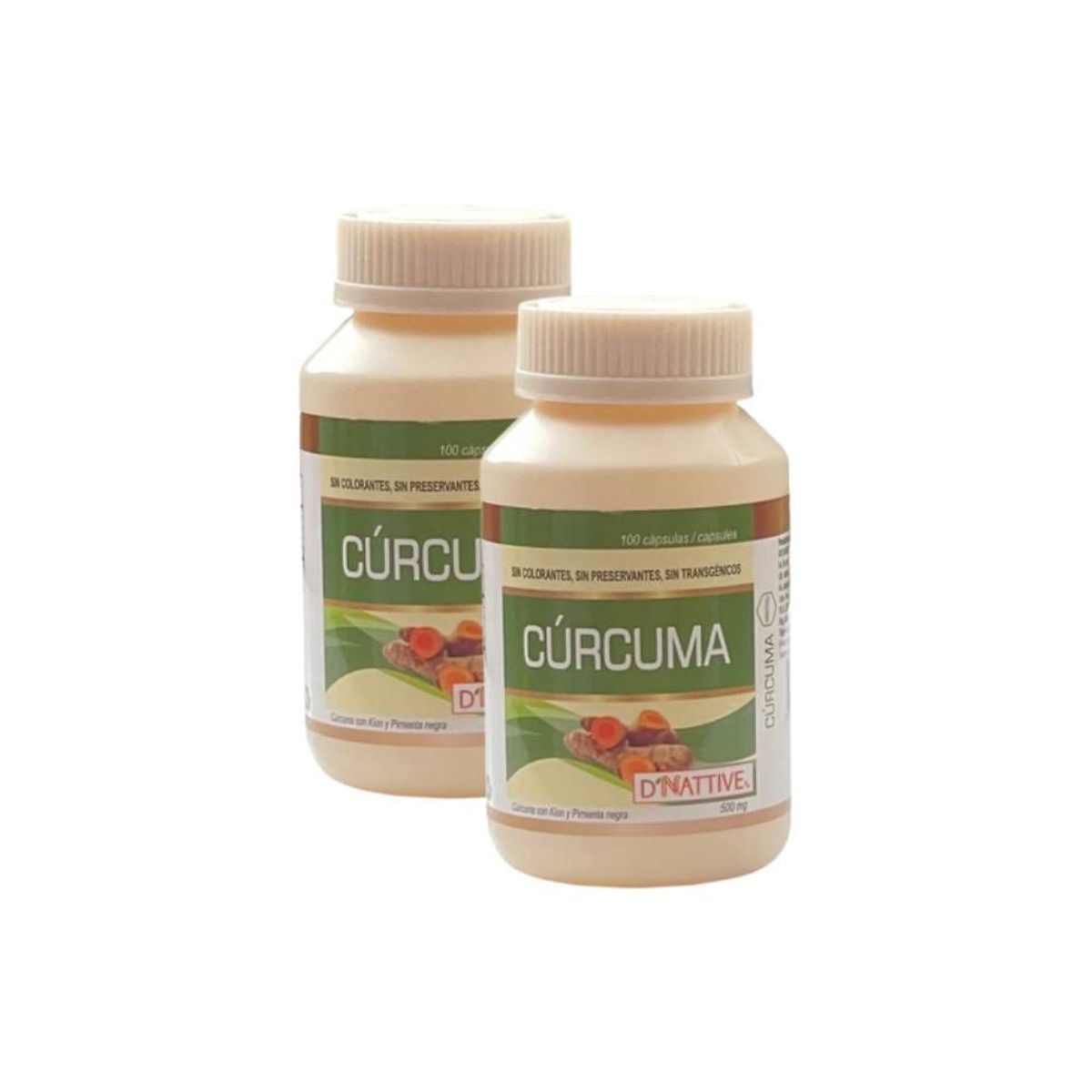 GENERICO - Pack x 2 Cúrcuma en cápsulas 100u - 500mg - DNattive