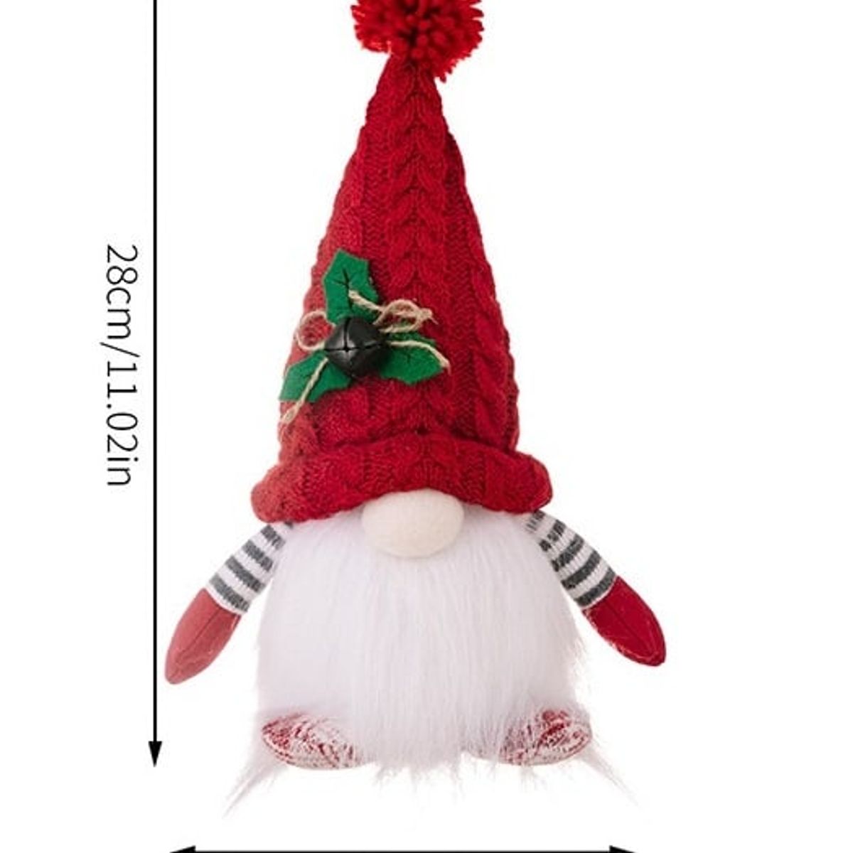 GENERICO - MUÑECO GNOMO NAVIDEÑO DECORATIVO CON LUZ GORRO ROJO