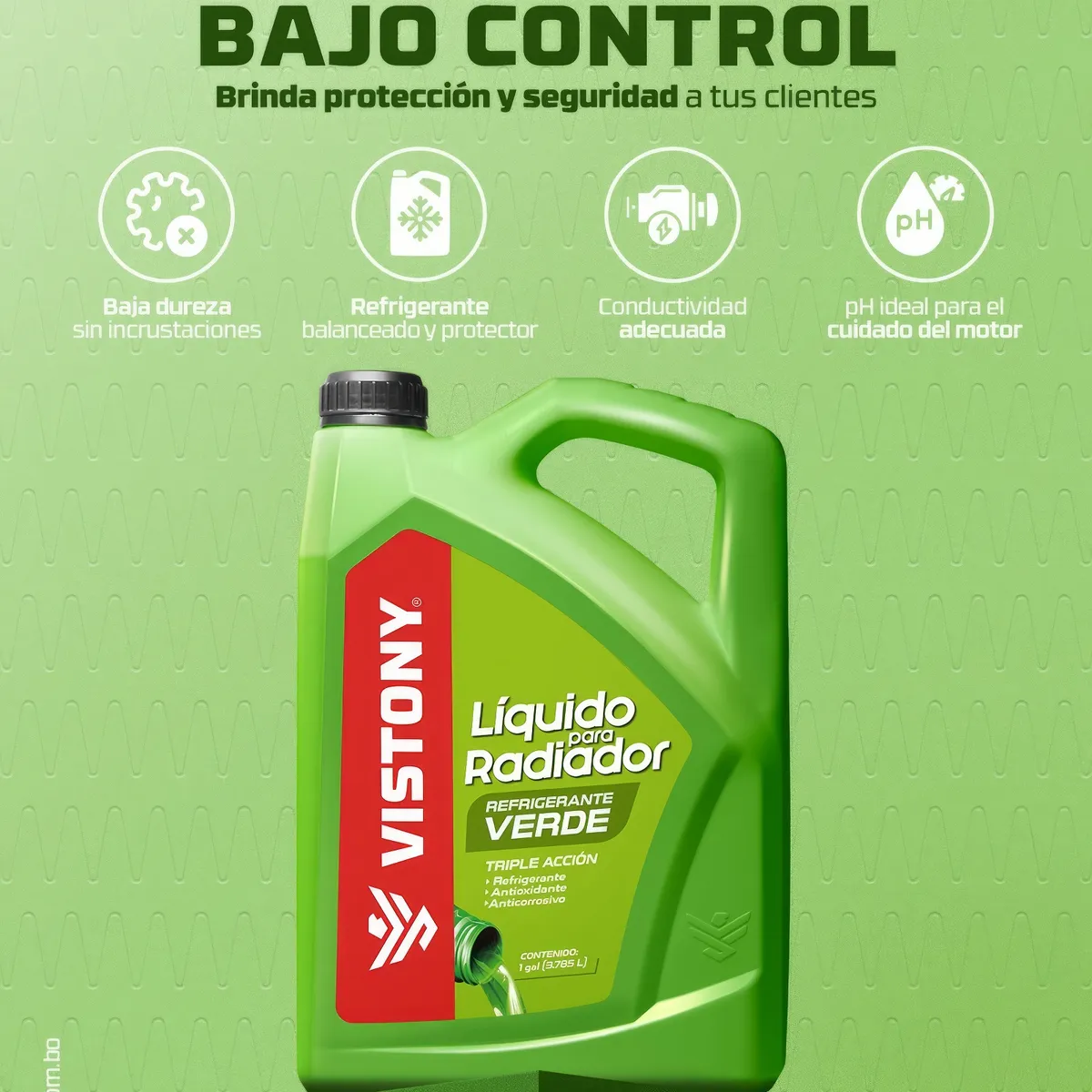 VISTONY - Líquido para Radiador Refrigerante Galón Verde