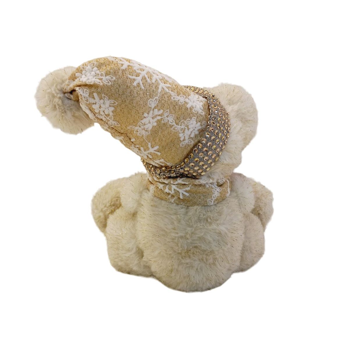 SANTINI - Oso Navideño Con Gorro y Bufanda Dorado