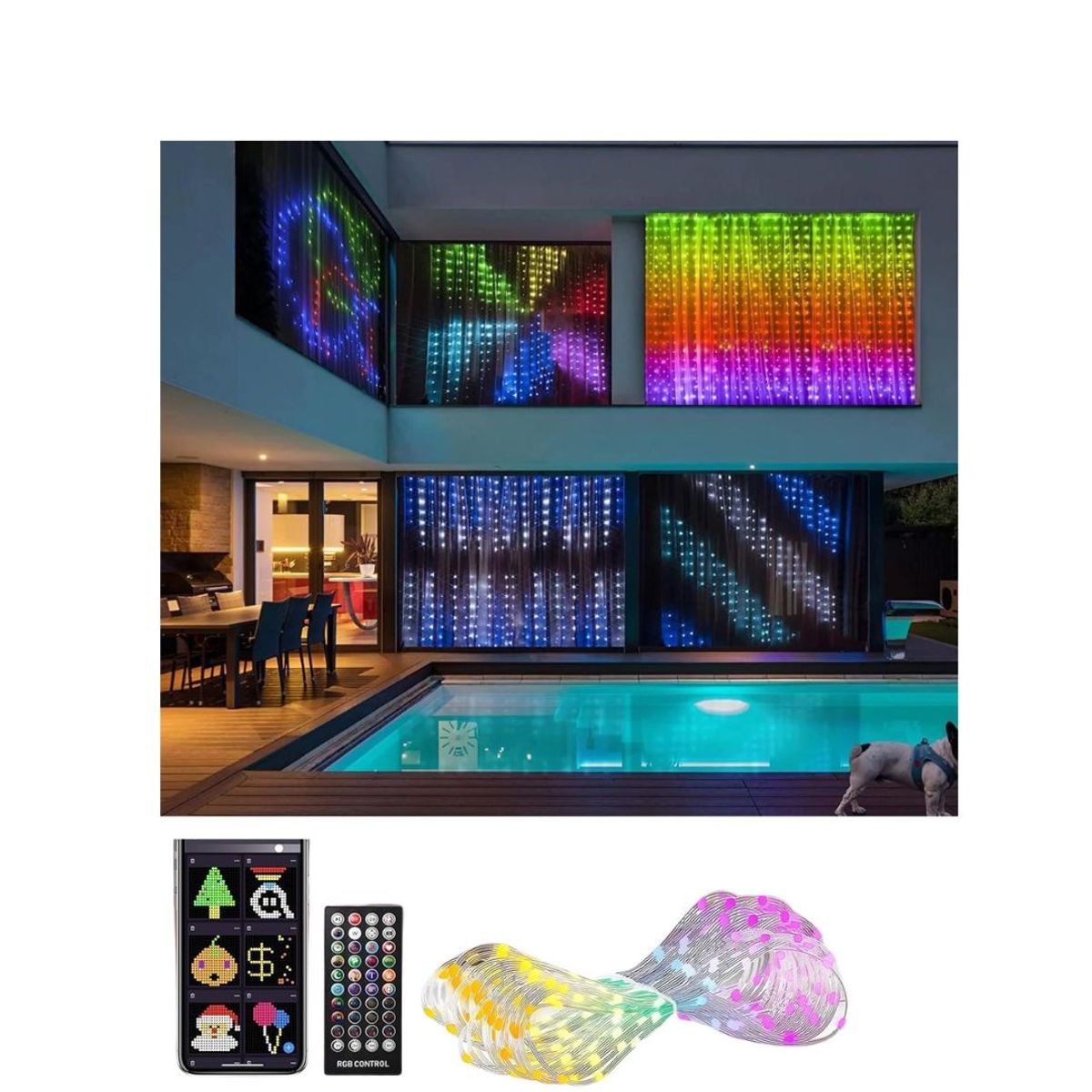 GENERICO - Guirnalda Cortina De Luces Led Inteligente Programable App control