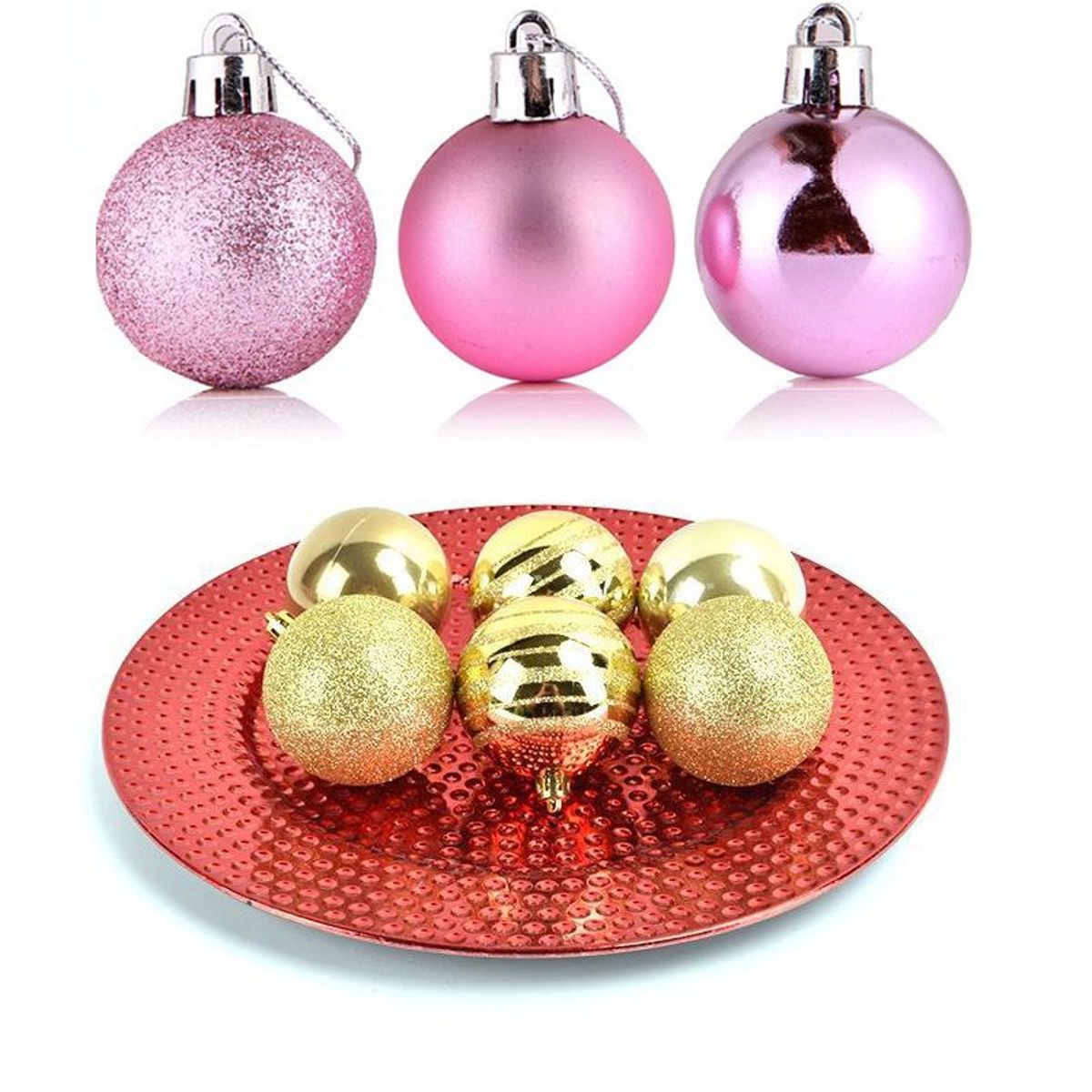 GENERICO - set de 3 - Bolas de navidad esferas navideñas decorativas 36 unid