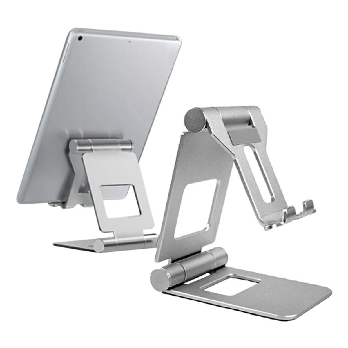 S&T - Soporte de Aluminio PTelef Moviles-Mini Tablets Plegable Z10PB SILVER