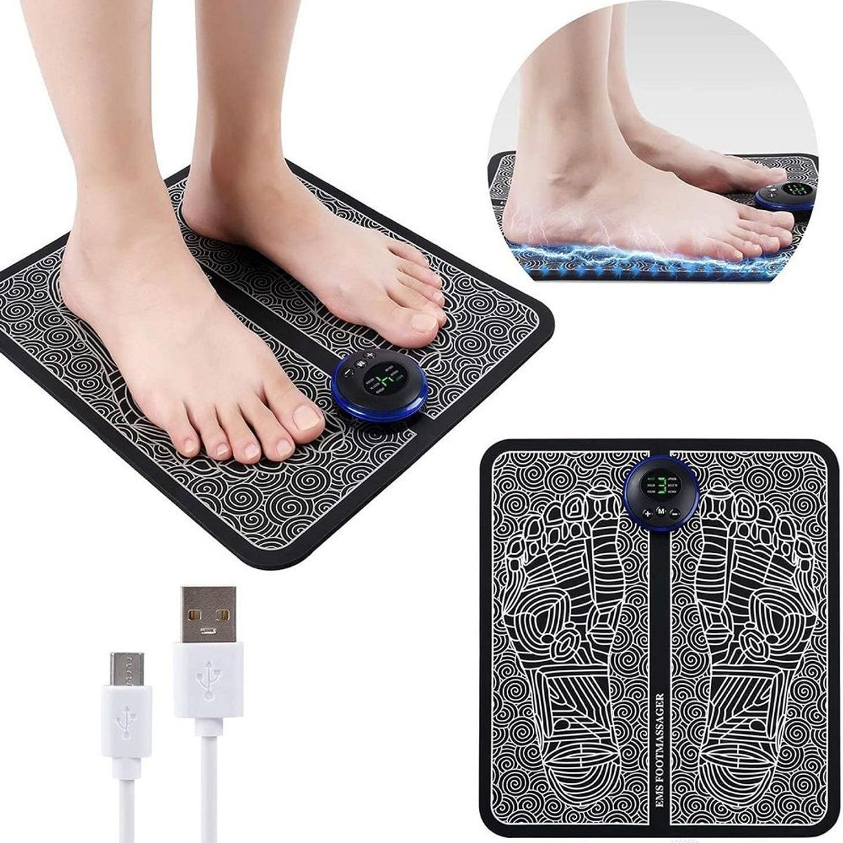 GENERICO - Masajeador de pies Eléctrico recargable USB portátil