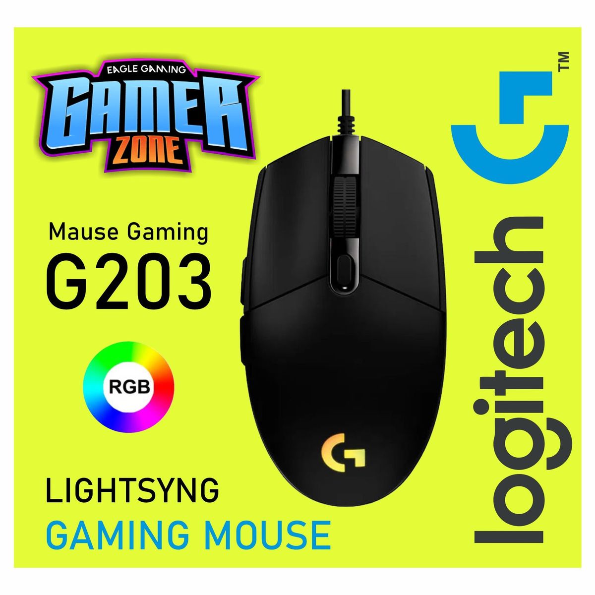 LOGITECH - Mouse Logitech G203 LIGHTSYNC RGB