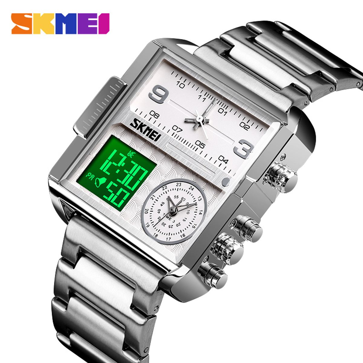 SKMEI - Reloj Skmei 1584 Digital Analogo Doble Maquina