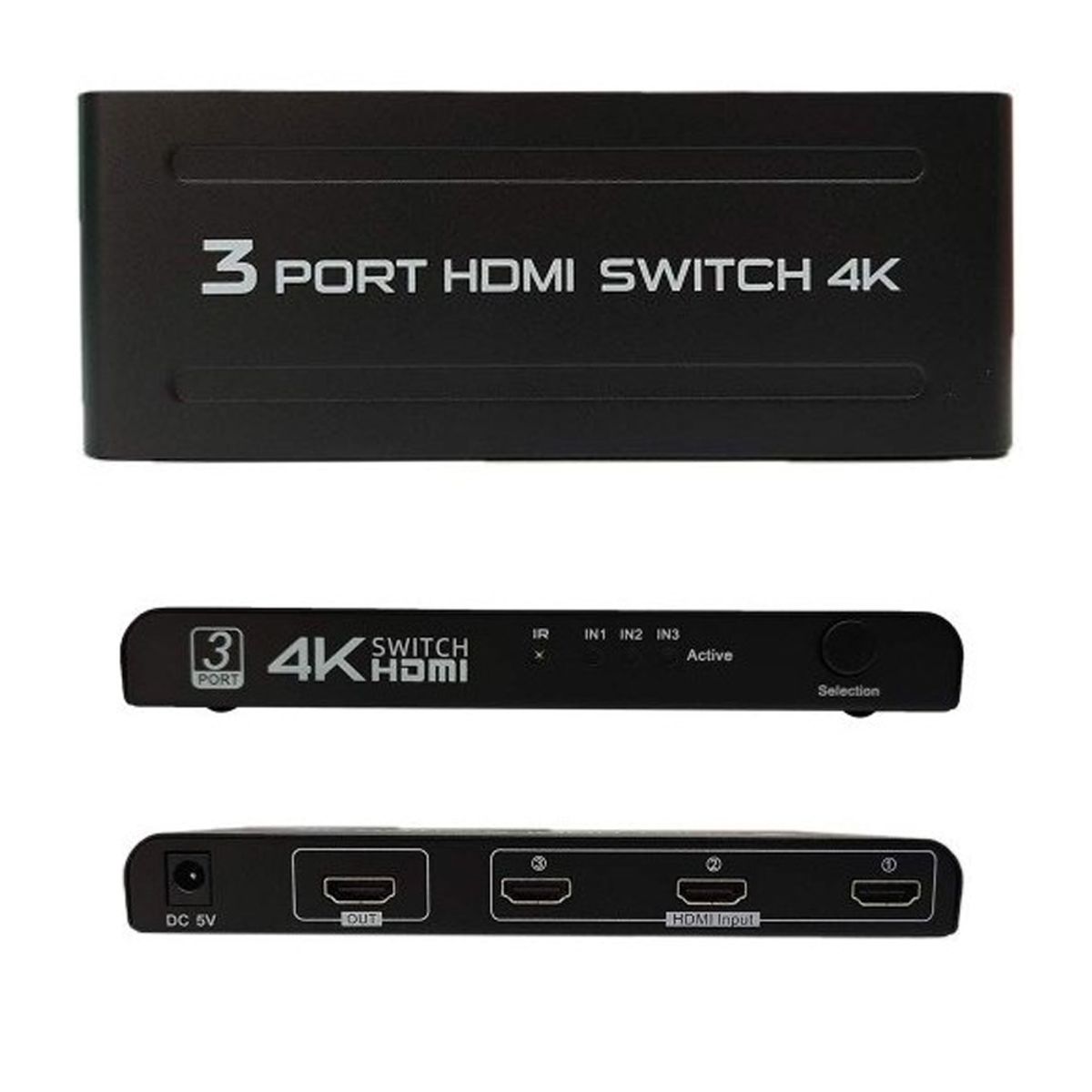GENERICO - Hdmi Switch 3 x 1 4k ULTRA HD con control remoto multiplica hdmi 3 x 1