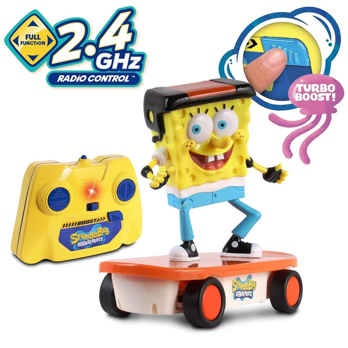 BOB ESPONJA - Bob Esponja en Skate a Control Remoto con Turbo
