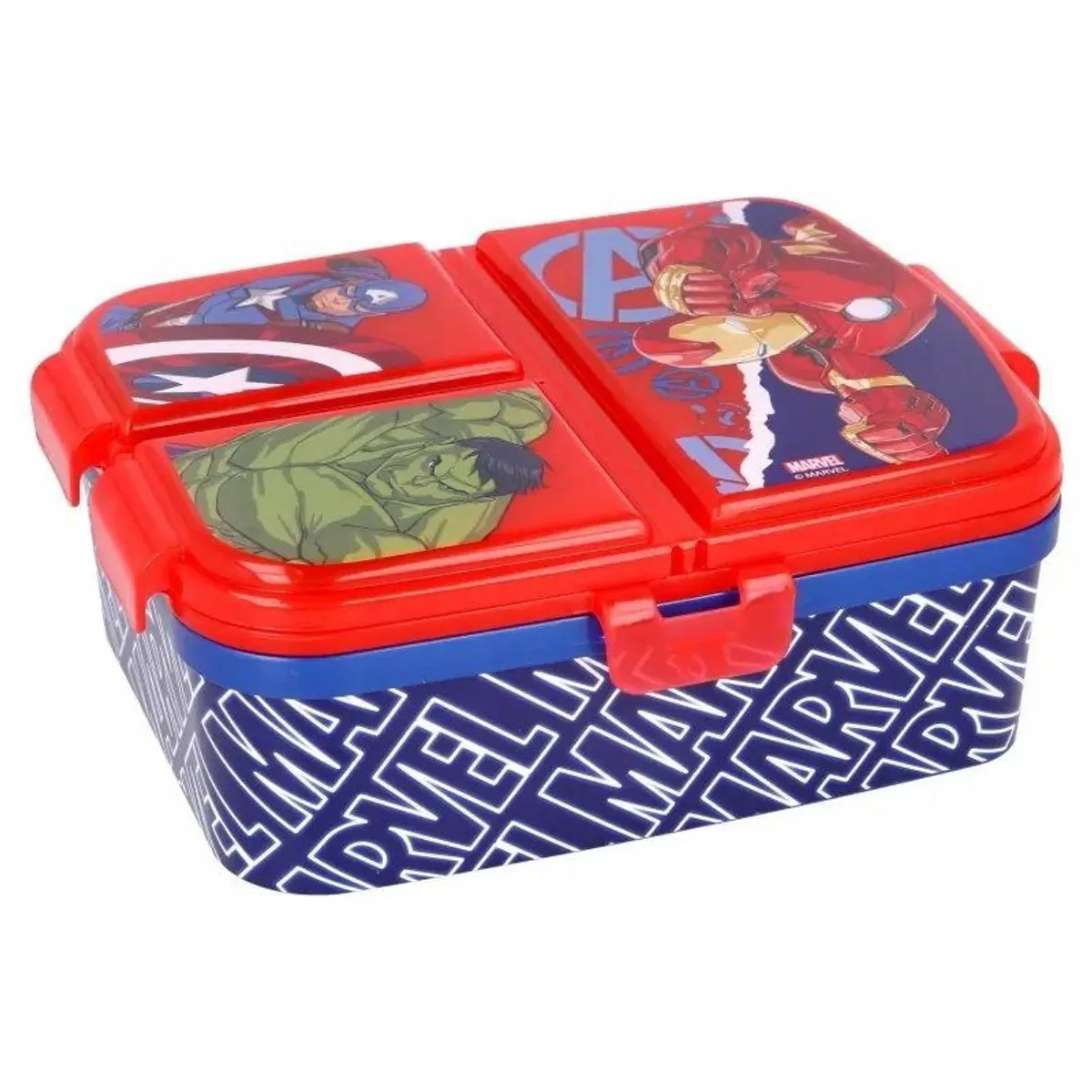 MARVEL - Set de Sandwichera Múltiple XL y cubiertos Avengers