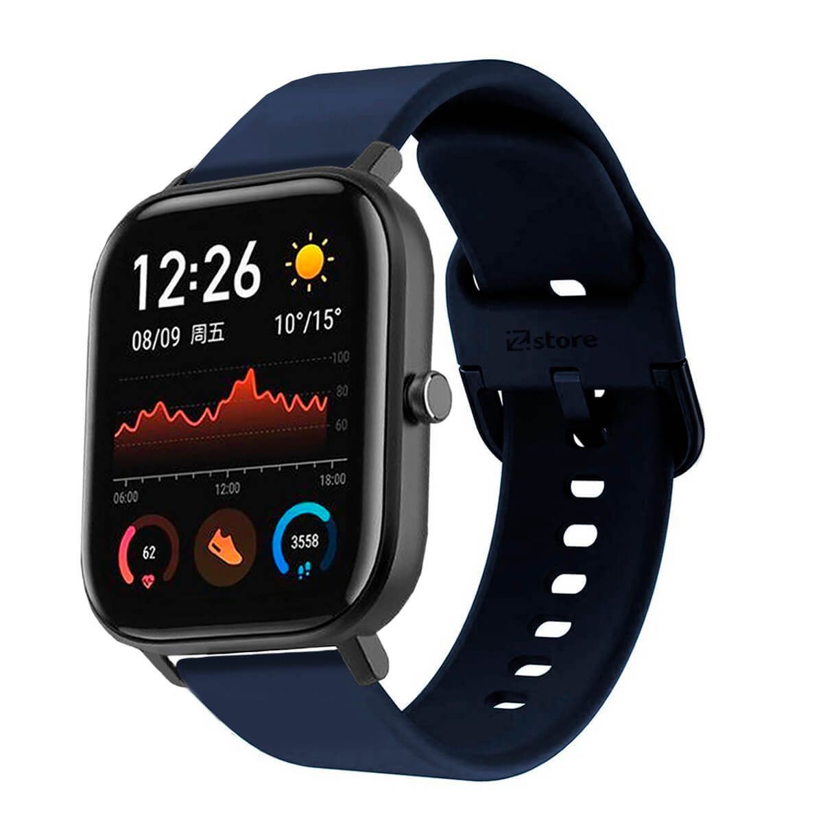 GENERICO - Correa Compatible Con Amazfit GTS Azul Oscuro Hebilla 20mm
