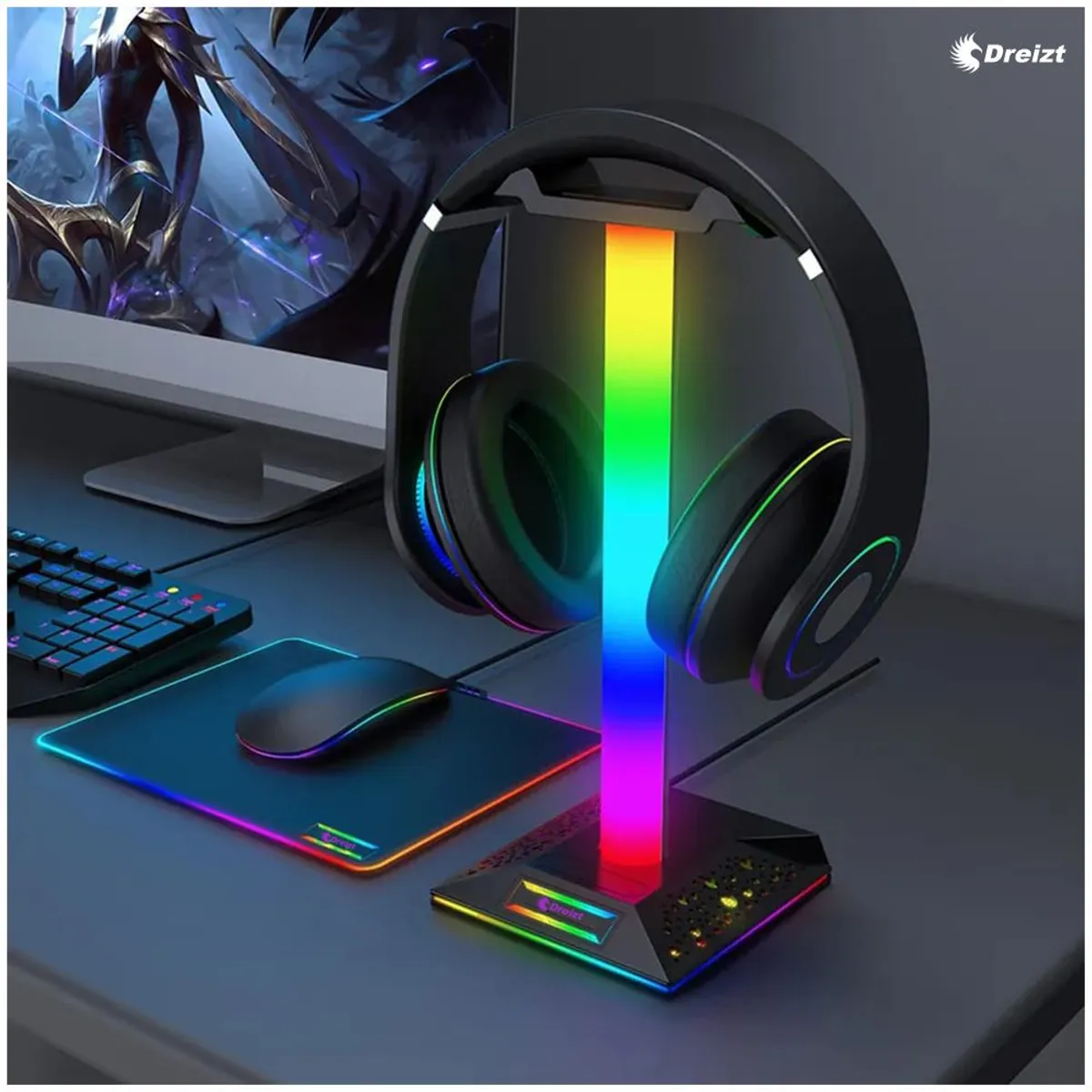 DREIZT - Soporte de Audífonos Gamer Parante GR270033 Dreizt RGB PRO