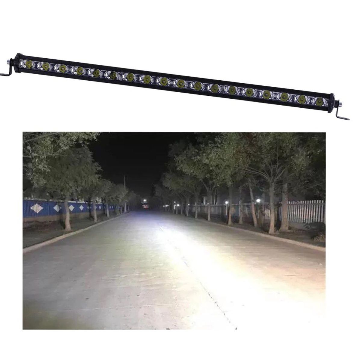 KOBO - Neblinero barra  Led  Slim 54W  50cm Off Road Blanco Ambar