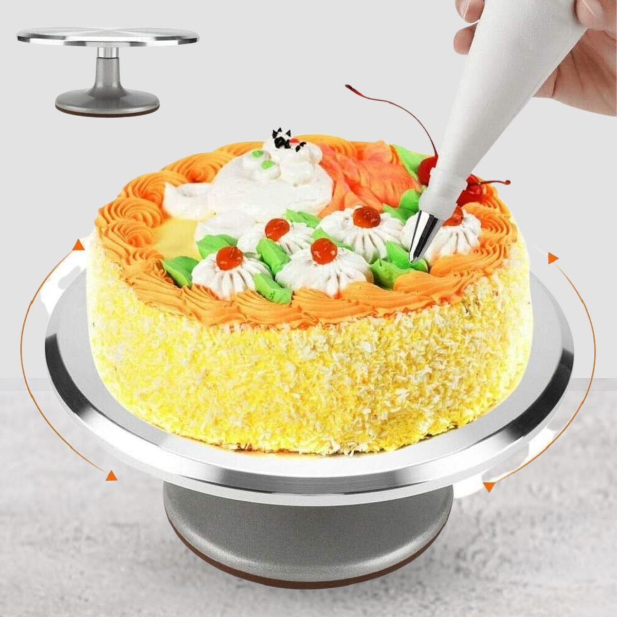 GENERICO - Soporte giratorio para Pasteles Gris