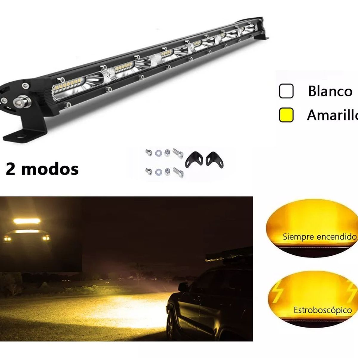 KOBO - Barra De Luz Iper Led Dual 50cm 54 Led 162w 4x4 Universal