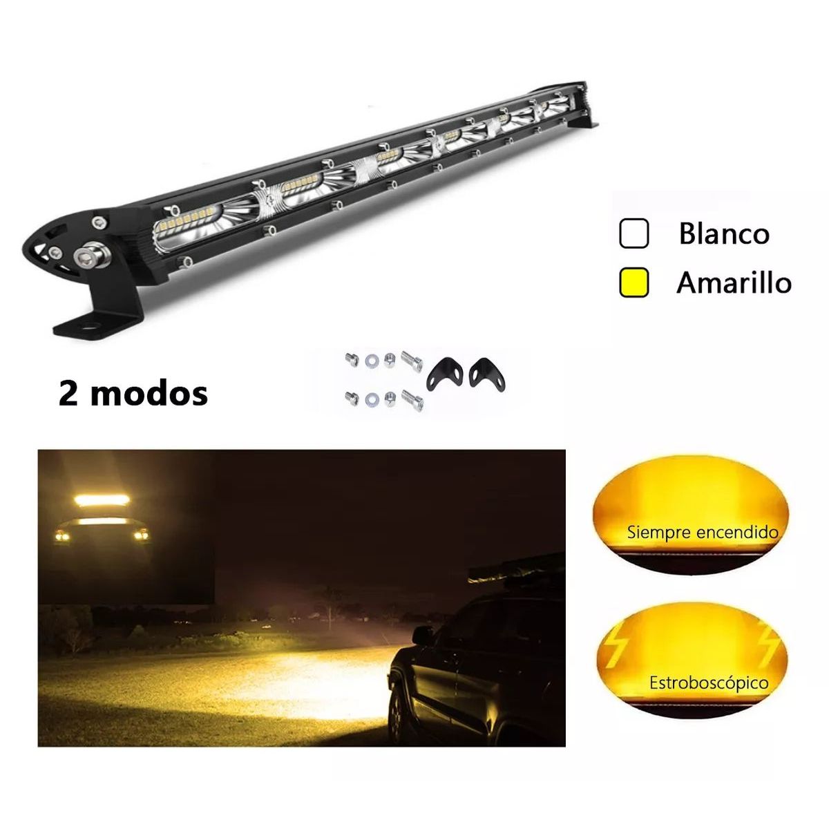 KOBO - Barra De Luz Iper Led Dual 50cm 54 Led 162w 4x4 Universal