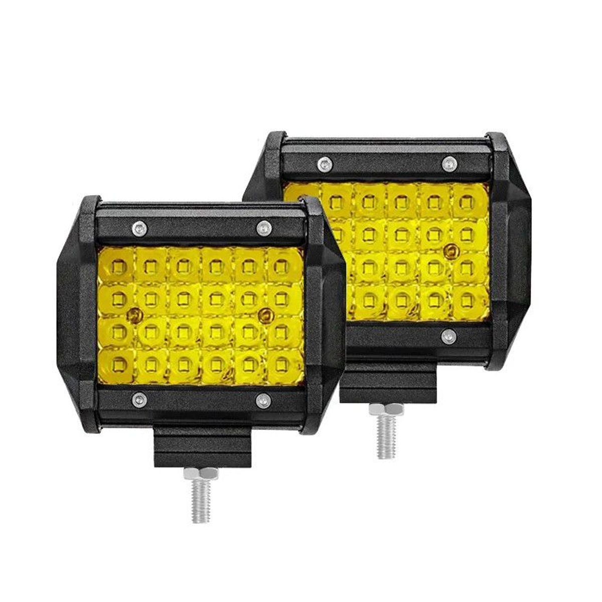 KOBO - Faro 24 Led Hiper Led Auxiliar 36w Amarillo Antiniebla Fijo