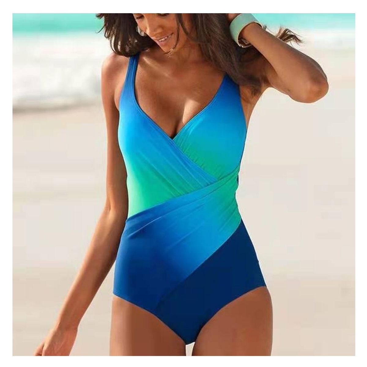 DENISASAA - Traje De Baño De Una Pieza Bikini Rainbow Ombre