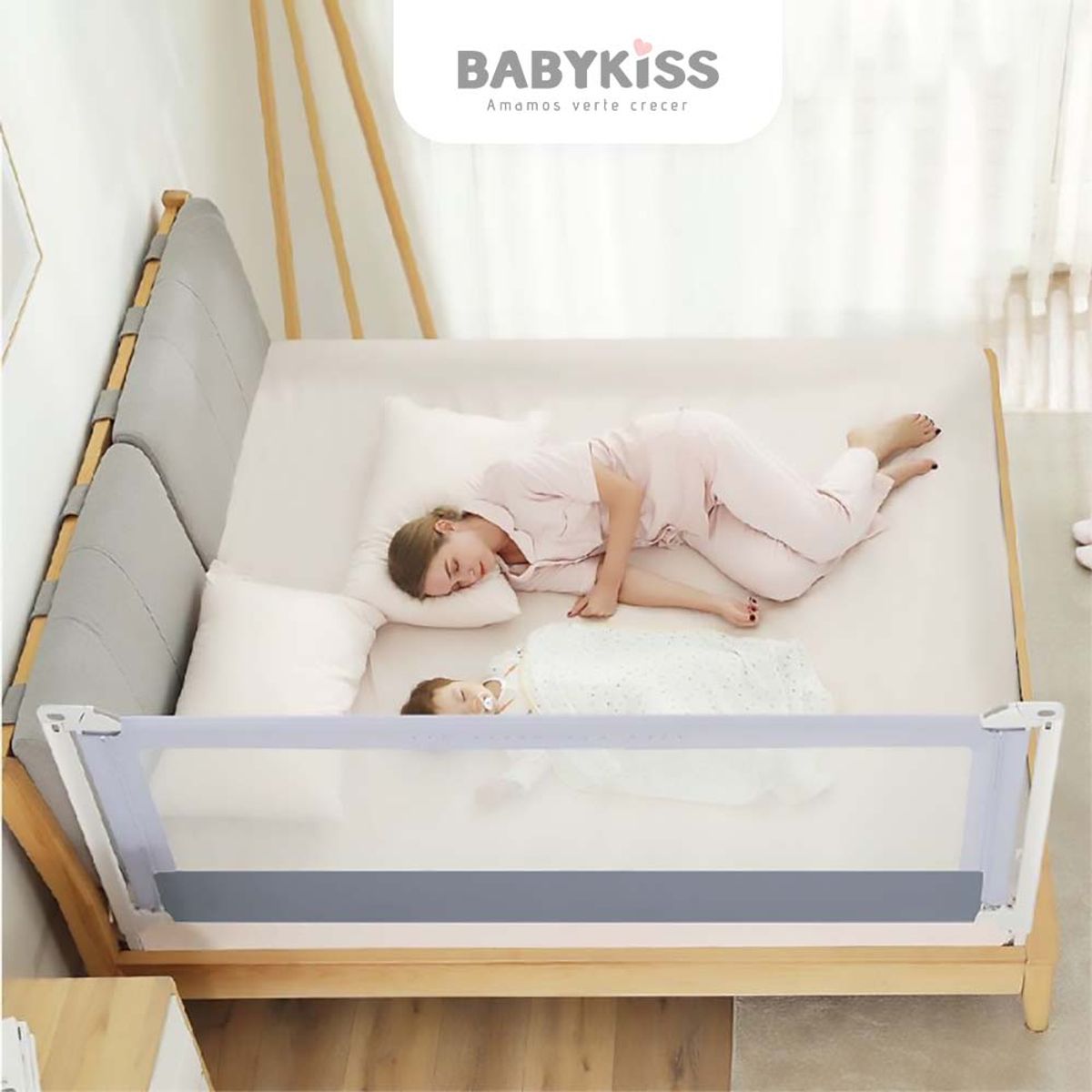 BABYKISS - BARANDA DE SEGURIDAD PARA CAMA BEBES Y NIÑOS 1.80 metros