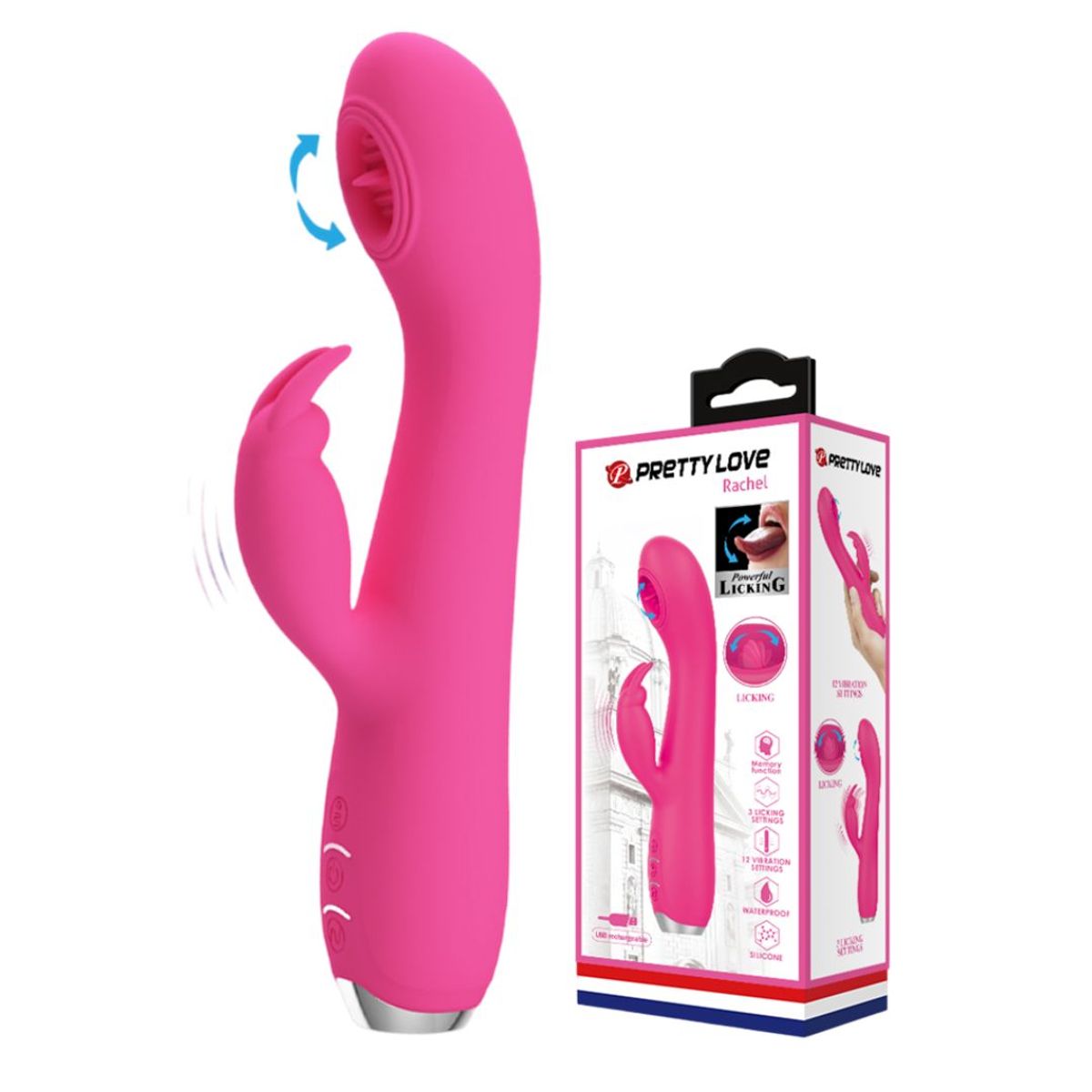 GENERICO - VIBRADOR RACHEL RABBIT CON 12 MODOS DE VIBRACIÓN