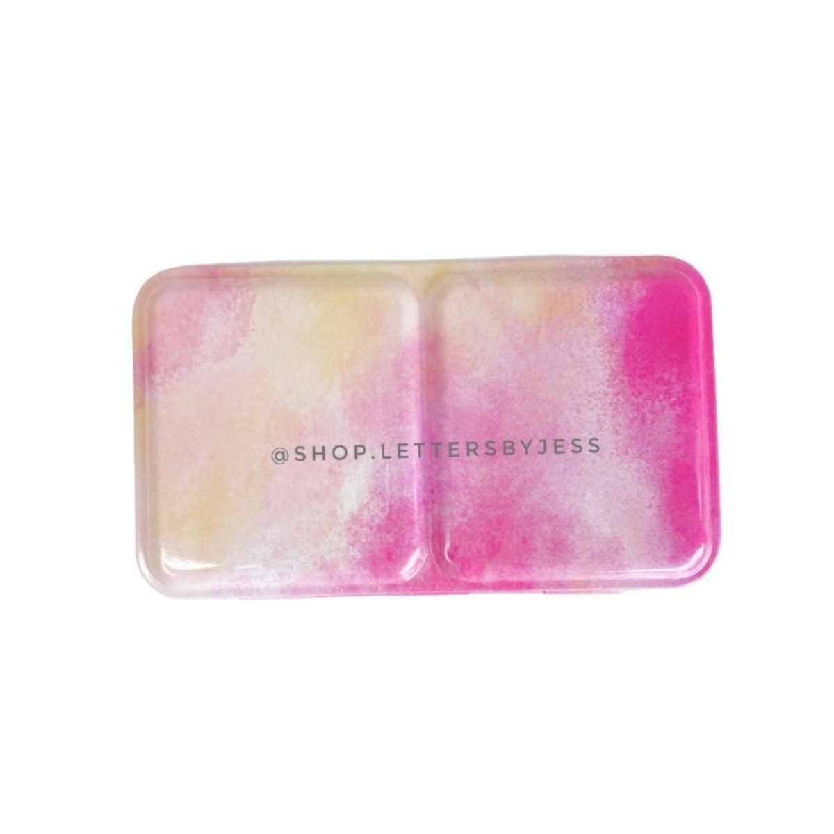 GENERICO - Estuche vacío para acuarelas (metal) - pequeño + 12 godets - Rosa amarillo