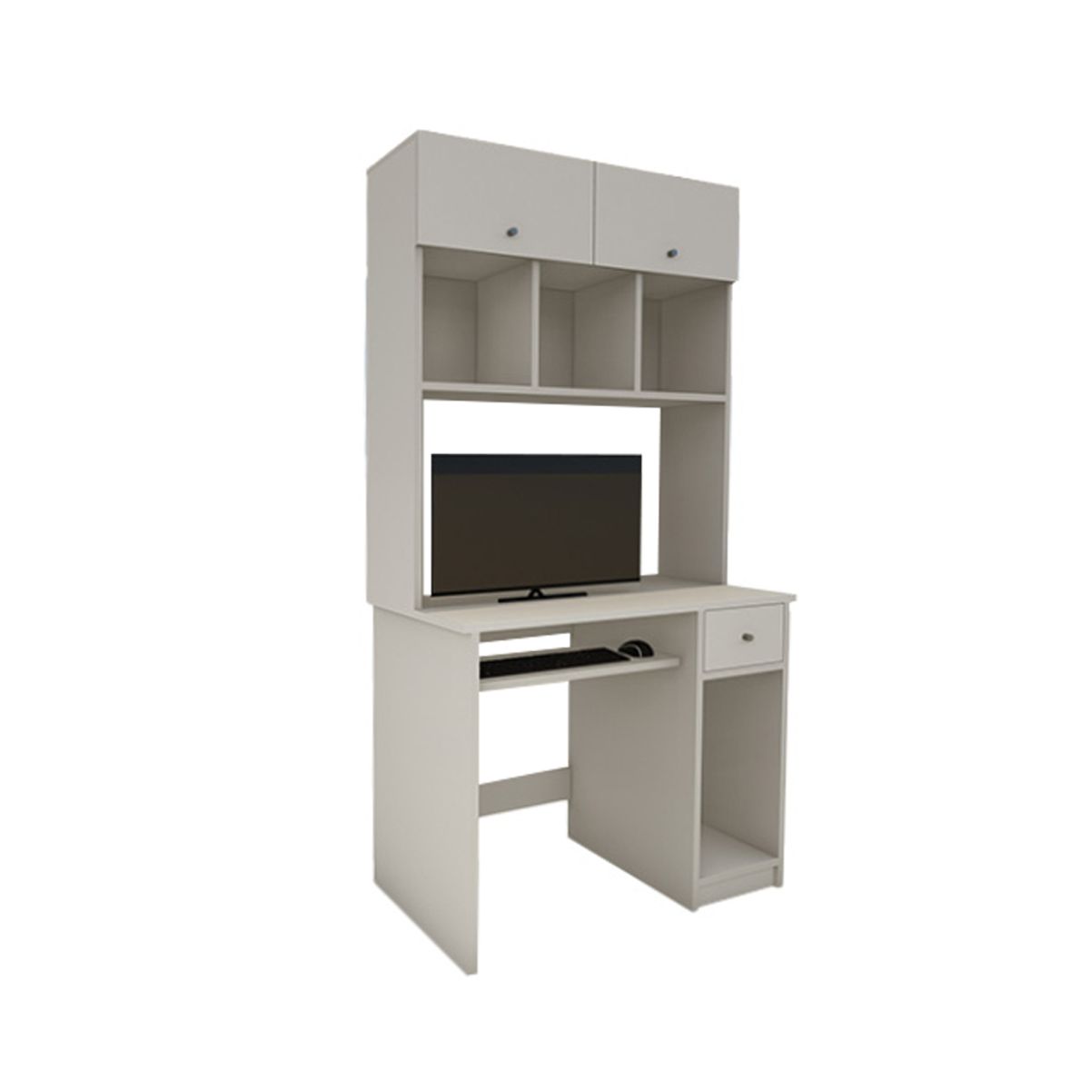 BARAKA HOME - Escritorio de Melamina con Cajones Milda - Blanco