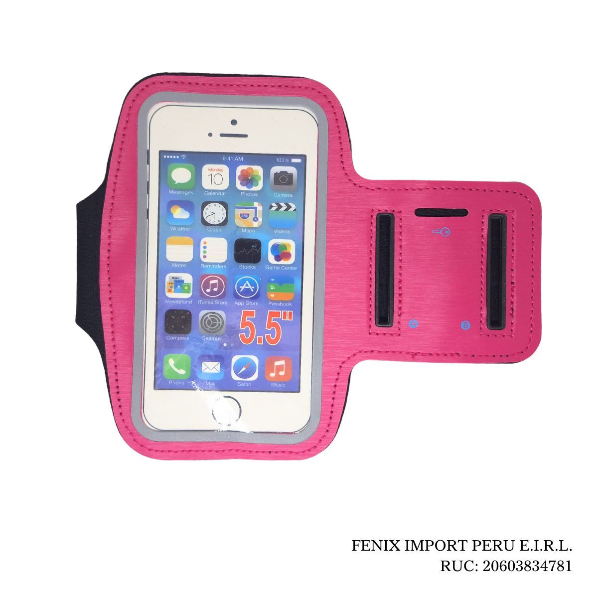 GENERICO - Bracera Deportiva Armband Ajustable Para Celular 6 Pulgadas Fucsia