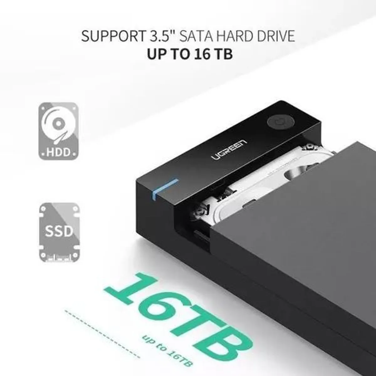 UGREEN - Case Enclosure Externa para Disco 2.5/3.5¨ SSD/HDD Usb 3.0