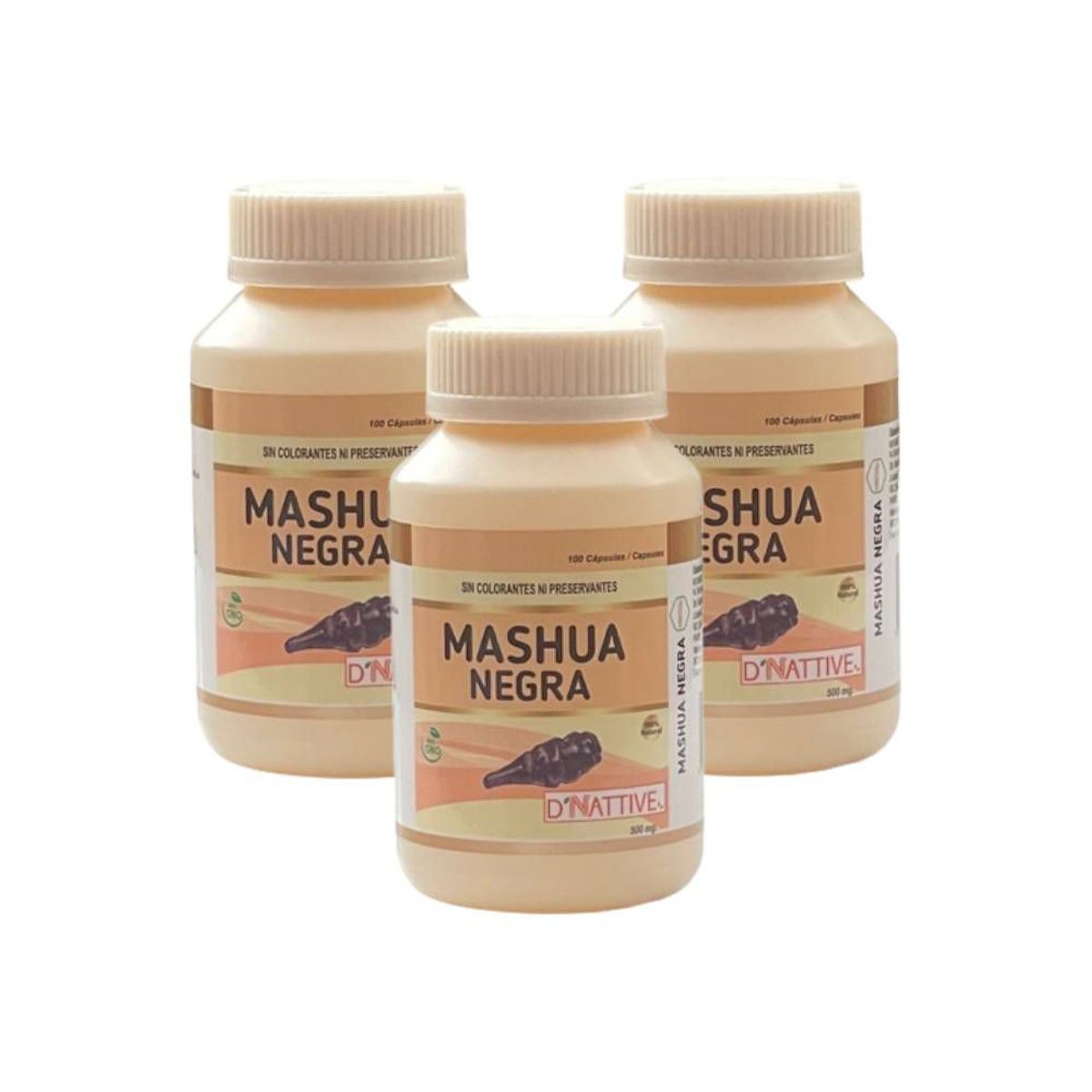GENERICO - Pack x 3 Mashua Negra en cápsulas - 100 cápsulas - D'Nattive