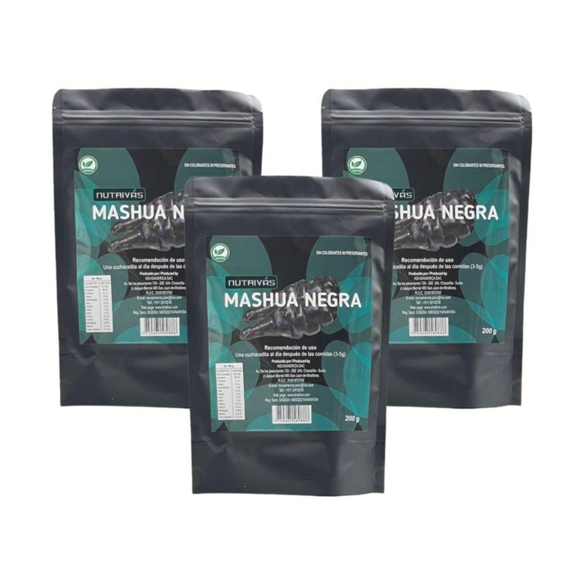 GENERICO - Pack x 3 Harina de Mashua Negra - 200 g - Nutrivas